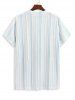Men's Casual Jacquard Striped Textured Short Sleeves Pullover T-Shirt And Drawstring Shorts Set -  