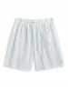 Men's Casual Jacquard Striped Textured Short Sleeves Pullover T-Shirt And Drawstring Shorts Set -  