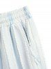 Men's Casual Jacquard Striped Textured Short Sleeves Pullover T-Shirt And Drawstring Shorts Set -  
