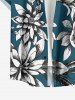 Flowers Leaf Print Buttons Pocket Hawaii Shirt For Men -  
