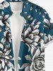 Flowers Leaf Print Buttons Pocket Hawaii Shirt For Men -  