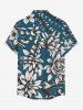 Flowers Leaf Print Buttons Pocket Hawaii Shirt For Men -  