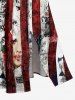 Patriotic American Flag Newspaper Print Split Pocket A Line Midi Dress -  