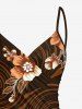 Flower Leaf Spiral Curve Print Hawaii Convertible Beach Cover Up -  