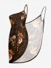 Flower Leaf Spiral Curve Print Hawaii Convertible Beach Cover Up -  