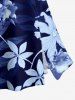Flower Leaf Branch Print Hawaii Split A Line Skirt - Bleu profond 6X