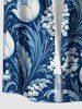 Flower Leaf Branch Print Hawaii Button Pocket Shirt For Men -  
