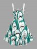 Plus Size Shark Print Hawaii A Line Dress - Émeraude 6X