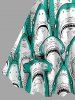 Plus Size Shark Print Hawaii A Line Dress - Émeraude 6X
