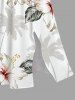 Coconut Tree Flower Leaf Print Hawaii Split Pocket A Line Midi Dress -  