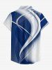 Women's Ombre Curve Print Hawaii Button Shirt -  