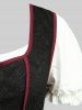 Plus Size Grommets Lace Up Ruffles Puff Sleeves Dress -  