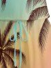 Coconut Tree Ombre Print Cinched Hawaii Romper -  