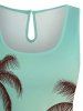 Coconut Tree Ombre Print Cinched Hawaii Romper -  