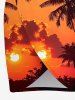 Plus Size Coconut Tree Sun Cloud Print Convertible Hawaii Beach Cover -  