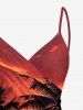 Plus Size Coconut Tree Sun Cloud Print Convertible Hawaii Beach Cover -  