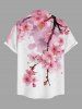 Flower Branch Print Buttons Pocket Hawaii Shirt For Men -  