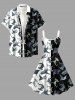 Sharks Colorblock Print Hawaii Tank Dress - Noir M
