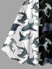 Sharks Colorblock Print Hawaii Tank Dress - Noir M