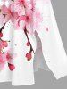 Flower Branch Print Split Hawaii Midi Dress -  