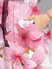 Flower Branch Print Split Hawaii Midi Dress -  