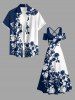 Plus Size Rose Flower Colorblock Print Cold Shoulder Crisscross Hawaii Maxi Dress -  