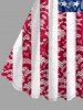 Patriotic American Flag Lace 3D Print Plus Size Matching Outfit For Couples -  