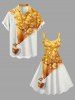Plus Size Ducks Hot Air Balloon Glitter 3D Print Hawaii Tank Dress - Jaune 2X