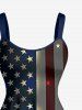 Patriotic American Flag Print Tank Dress -  