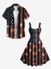 Patriotic American Flag Print Tank Dress -  
