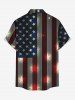 Patriotic American Flag Print Buttons Pocket Shirt For Men - Bleu profond 6XL