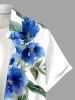 Flowers Leaf Print Buttons Pocket Hawaii Shirt For Men -  