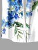 Flowers Leaf Print Buttons Pocket Hawaii Shirt For Men -  