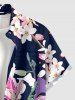 Flowers Leaf Print Buttons Pocket Hawaii Shirt For Men - Bleu profond XL