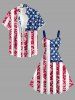 Plus Size Patriotic American Flag Lace 3D Print Tank Dress - Bleu S