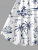 Plus Size Coconut Tree Sailboat Print Hawaii Tank Dress -  