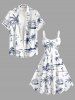 Plus Size Coconut Tree Sailboat Print Hawaii Tank Dress -  