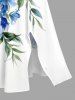 Flowers Leaf Print Split Hawaii Midi Dress -  