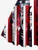 Patriotic American Flag Print A Line Dress - Bleu profond 4X