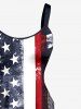 Patriotic American Flag Print A Line Dress - Bleu profond 4X