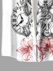 Chemise homme Angel Clock à imprimé de papillons et de fleurs, avec poche boutonnée - Blanc M