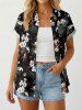 Tropical Leaf Flower Print Matching Hawaii Beach Outfit For Couples -  