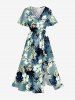 Hibiscus Flower Tropical Leaf Print Matching Hawaii Beach Outfit For Couples -  