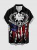 Skull Snake Patriotic American Flag Print Matching Outfit For Couples - Noir 