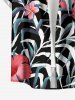 Hibiscus Flower Leaf Print Buttons Pocket Hawaii Shirt For Men -  