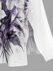 Flower Leaf Print Split Hawaii Midi Dress -  