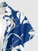 Flower Leaf Print Buttons Pocket Hawaii Shirt For Men -  