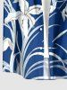 Flower Leaf Print Buttons Pocket Hawaii Shirt For Men -  