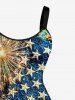 Patriotic American Flag Fireworks Print Tank Dress -  