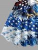 Patriotic American Flag Eagle Sea Waves Print Tank Dress -  